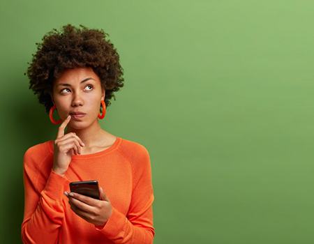 Lady thinks something over