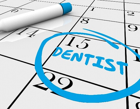 dentist appointment circled on calendar